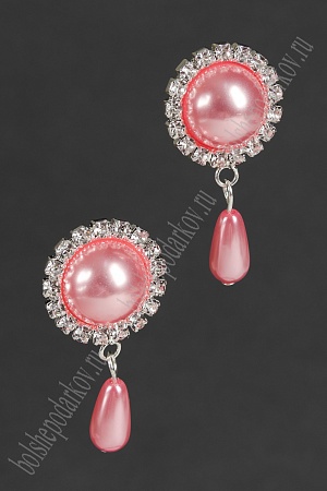 Серединка ювелирная с подвеской (2 шт) SF-5954, серебро/розовый №4