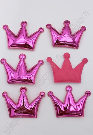 Патч 3D, глянец &quot;Корона&quot; 8*5,5 см (10 шт) SF-1906, фукси