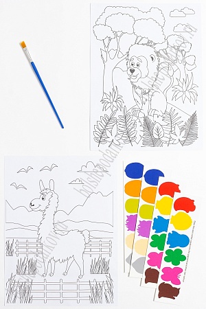 Раскраска с красками 19,5*26 см (2 листа) SF-5666, №1