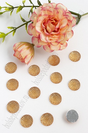 Стразы круглые 14 мм (100 шт) SF-1606, светлое золото