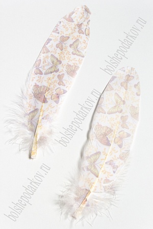 Перья декоративные 16*4,5 см (6 шт) &quot;Бабочки&quot;