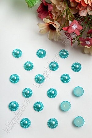 Полубусины &quot;Цветочек&quot; 14 мм, SF-3174 (50 гр) аквамариновый №98