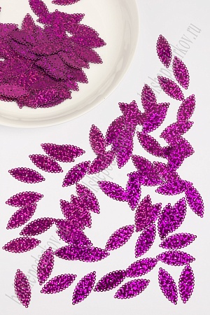 Пайетки 3,2*1,3 см &quot;Листок ажурный&quot; 50 гр (SF-1938) фукси №50108