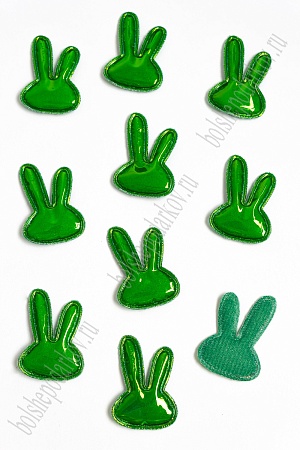 Патч глянец &quot;Зайка&quot; 4*2,8 см (10 шт) SF-2972, зеленый