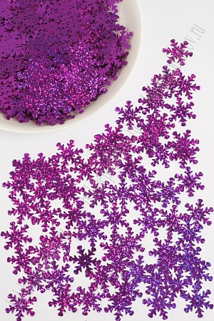 Пайетки &quot;Снежинки&quot; 2,5 см*50 гр (SF-1135) темно-сиреневый №50128