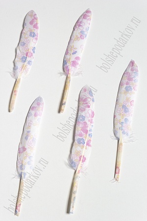 Перья декоративные 15*2,2 см (10 шт) &quot;Цветы&quot;