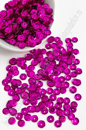 Пайетки круглые 6,5 мм*50 гр. (SF-1146) фукси №50108