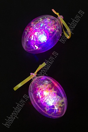 Пасхальный декор &quot;Яйца светящиеся с рисунком&quot; 4*6 см (2 шт) SF-5048