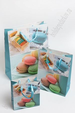 Пакет &quot;Макарон&quot; 14*15*7 см (12 шт) SF-7106, голубой (NPA022)