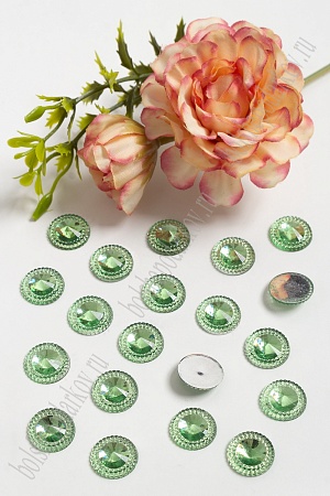 Стразы &quot;Круг-декор&quot; 14 мм (100 шт) SF-798, салатовый