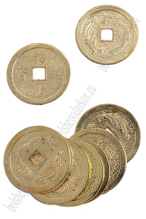 Монеты золото 45 мм (20 шт) золотой