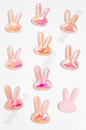 Патч глянец &quot;Зайка&quot; 4*2,8 см (10 шт) SF-2972, желтый хамелеон