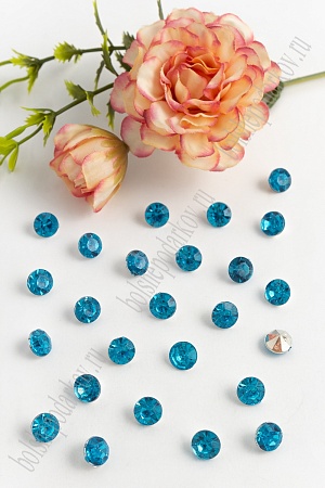 Стразы объемные 8 мм (100 шт) SF-706, голубой