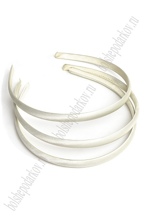 Ободки 1 см, пластик. с атласной тканью (20 шт) SF-1465, кремовый №009