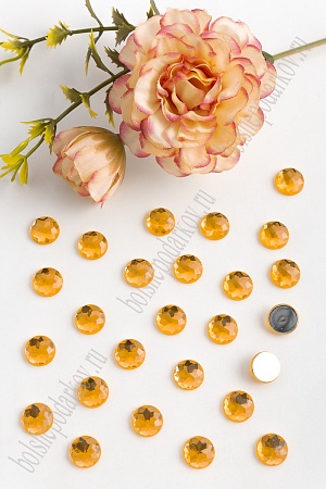 Стразы граненые 10 мм, круглые (100 шт) SF-1591, оранжевый