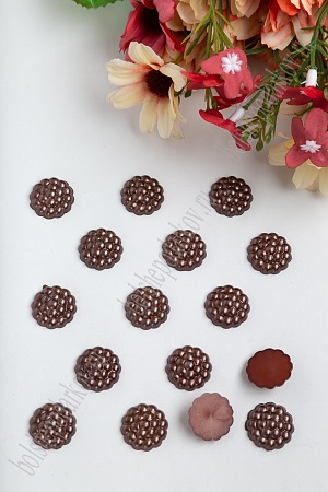 Полубусины декоративные &quot;Серединки&quot; 16 мм, SF-428 (50 гр) шоколадный №80