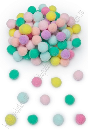 Помпоны Premium 1,5 см (200 шт) SF-3308, ассорти №5