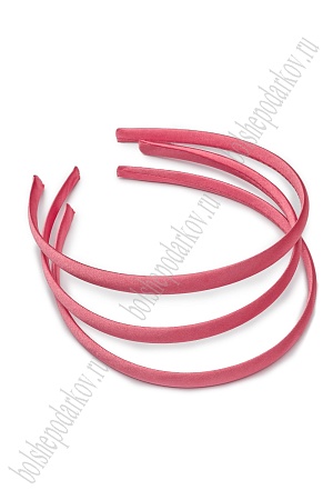 Ободки 1 см, пластик. с атласной тканью (20 шт) SF-1465, коралловый