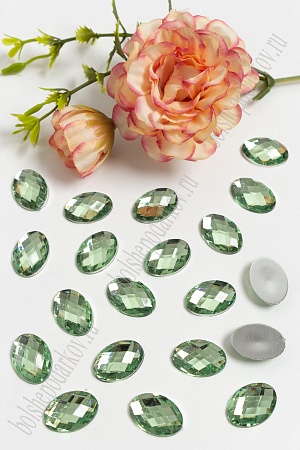 Стразы граненые 13*18 мм, овал (50 шт) SF-1611, светло-зеленый