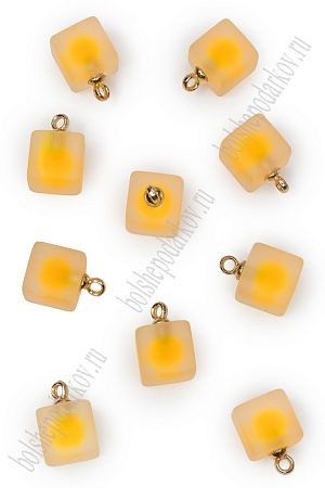Подвеска кубик матовый 12 мм (10 шт) SF-7291, желтый №9