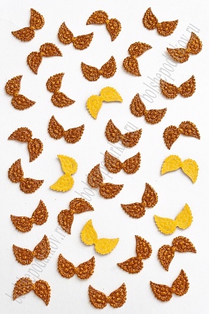 Патч с блестками 2*1 см &quot;Крылья маленькие&quot; (100 шт) SF-1900, медный