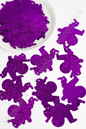 Пайетки 9*7 см &quot;Санта Клаус&quot; 50 гр (SF-1939) темно-сиреневый №50128