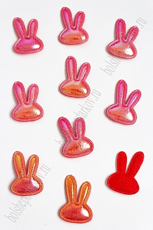 Патч кожзам 3D &quot;Зайка&quot; 2,8*4 см (10 шт) SF-2970, красный