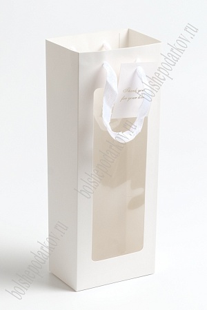 Пакет с окошком 12,5*34*8 см (10 шт) SF-7133, белый