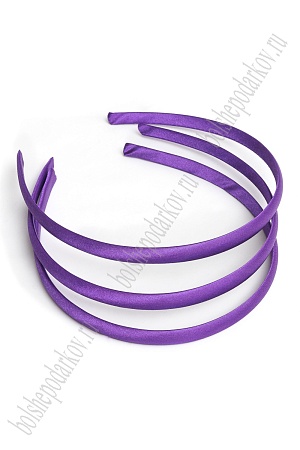 Ободки 1 см, пластик. с атласной тканью (20 шт) SF-1465, темно-сиреневый №029