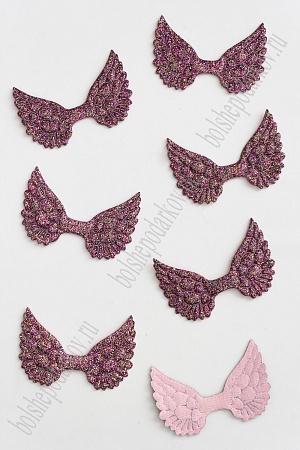 Патч с блестками 4,5*3 см &quot;Крылья&quot; (20 шт) SF-1899, разноцветный №2