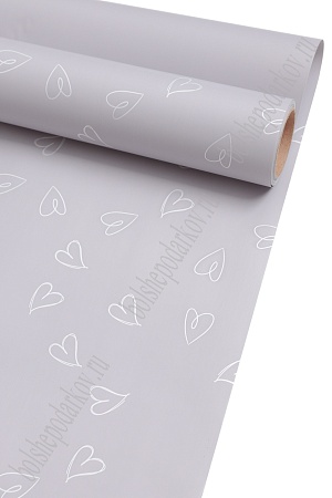 Пленка для цветов в рулоне &quot;Сердечко&quot; 58 см*10 м (SF-7063) фиолетовый №034