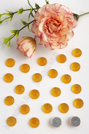 Стразы круглые 12 мм (100 шт) SF-1605, золото