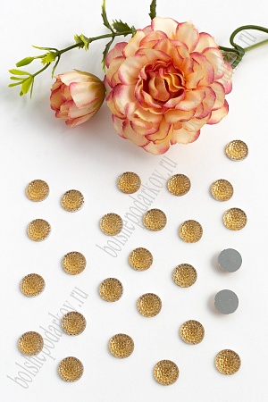 Стразы круглые 10 мм (200 шт) SF-1604, светлое золото