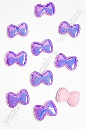 Патч глянец &quot;Бантик&quot; 3,5*2,5 см (10 шт) SF-2972, сиреневый хамелеон