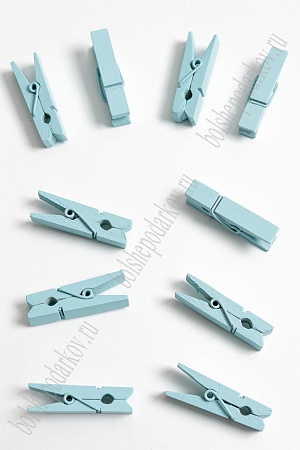 Прищепки деревянные 35 мм (100 шт) SF-2899, голубой