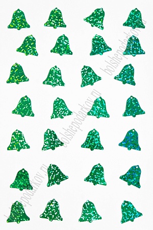 Пайетки &quot;Колокольчик&quot; 19*18 мм*50 гр (SF-3063), зеленый