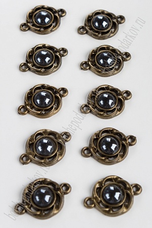 Подвеска пластик 28*20 мм &quot;Цветок&quot; (10 шт) SF-2490, графит А4