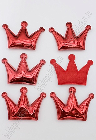 Патч 3D, глянец &quot;Корона&quot; 8*5,5 см (10 шт) SF-1906, красный