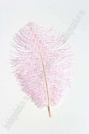 Перо декоративное 23*10 см &quot;Сердечки&quot; розовые