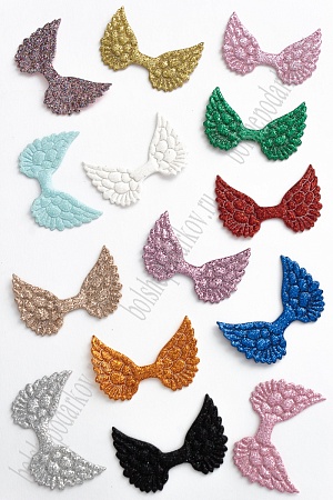 Патч с блестками 4,5*3 см &quot;Крылья&quot; (50 шт) SF-1899, ассорти