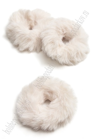 Резинка для волос из искусственного меха 8 см (10 шт) SF-6106, бежевый №34