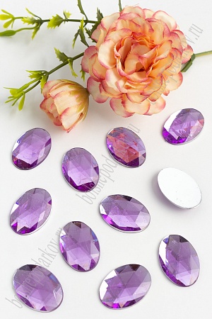 Стразы граненые 18*25 мм, овал (50 шт) SF-1612, фиолетовый