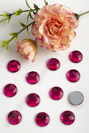 Стразы граненые 16 мм, круглые (50 шт) SF-1594, фукси №42