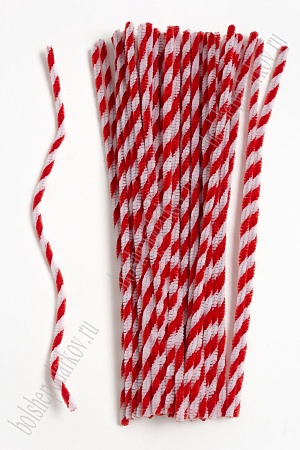 Проволока синельная двухцветная 50 шт (SF-3310) белый/красный