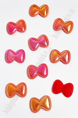 Патч кожзам 3D &quot;Бантик&quot; 3,5*2,5 см (10 шт) SF-2970, красный