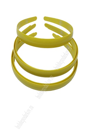 Ободки для волос 18 мм пластиковые (20 шт) SF-453, желтый