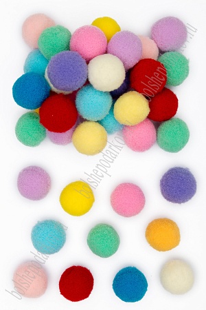 Помпоны Premium 2 см (100 шт) SF-3309, ассорти