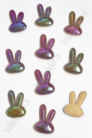 Патч кожзам 3D &quot;Зайка&quot; 2,8*4 см (10 шт) SF-2970, коричневый хамелеон