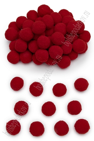 Помпоны Premium 2 см (100 шт) SF-3309, красный №01