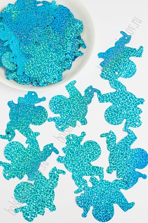 Пайетки 9*7 см &quot;Санта Клаус&quot; 50 гр (SF-1939) бирюзовый №50132